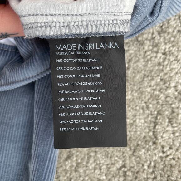 Club Monaco High Rise Corduroy Pants Skinny Jeans Pastel Blue - Size 24" - NWT - Picture 9 of 14